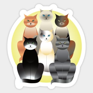 Cats of many colors Sticker